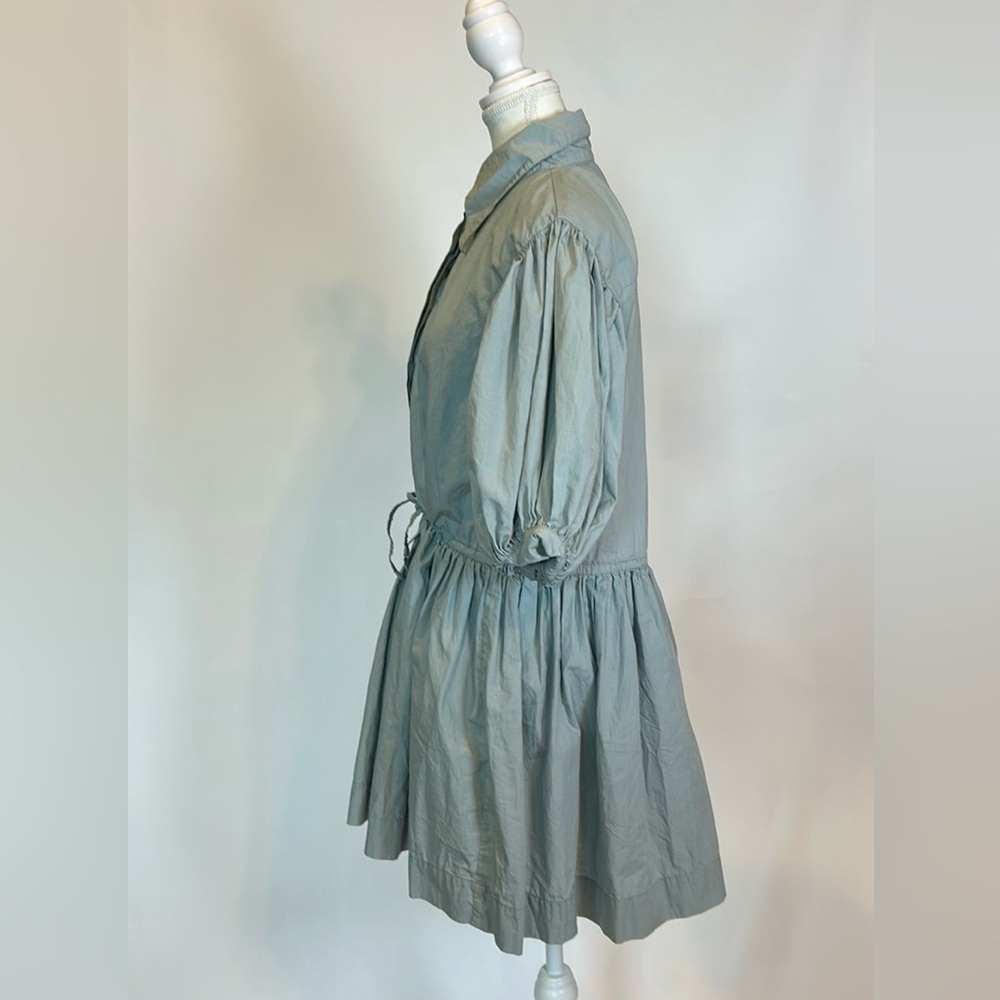 S/W/F | Tranquil Blue Puff Sleeved Drawstring Waist Mini Dress | Small - Picture 9 of 16